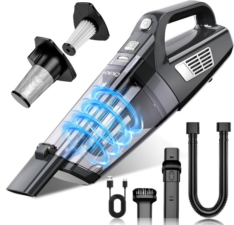 CKIKU Handheld Vacuum Cordless, 15000PA Strong Suction Hand Held Car Vacuum Cleaner Portable with Multi-Nozzles & Washable Filter, Lightweight Dust Busters Rechargeable for Home, Car, Office, Pets - Image 1